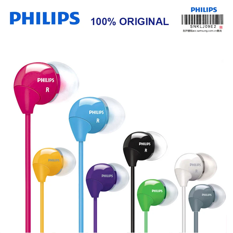 Philips SHE3590 профессиональные наушники-вкладыши с многоцветным выбором стерео Бас Наушники Проводная гарнитура для LG официальный тест