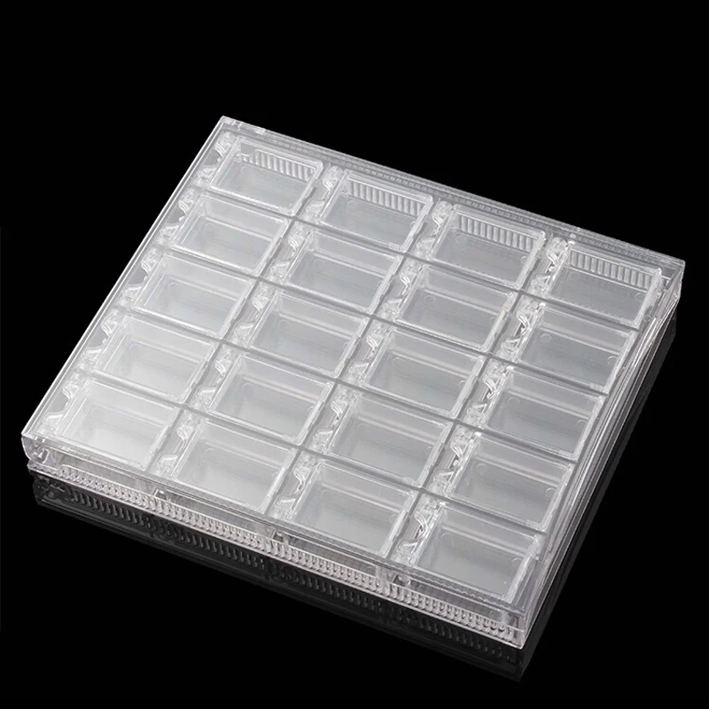 Caixa de Armazenamento de Jóias de Diamantes Recipiente de Acrílico Nova Grid Vazio Case Decorações Unha Art Strass Faça Você Mesmo Acessório Transparente 20 8 High Quality Beleza e saúde