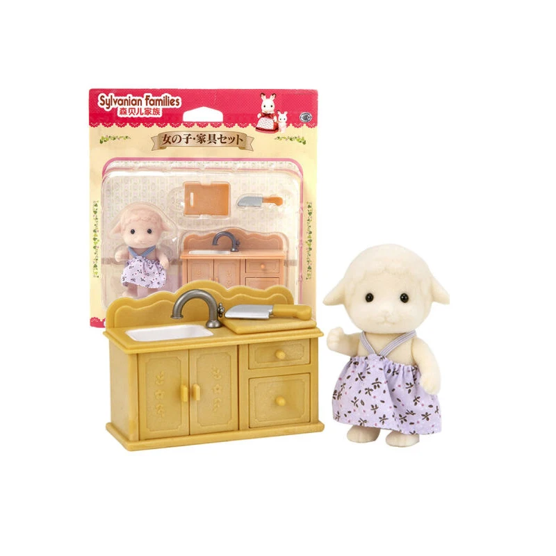 Sylvanian Families кукольный домик мебель аксессуары игрушки куклы овец сестер и раковина et New#18128