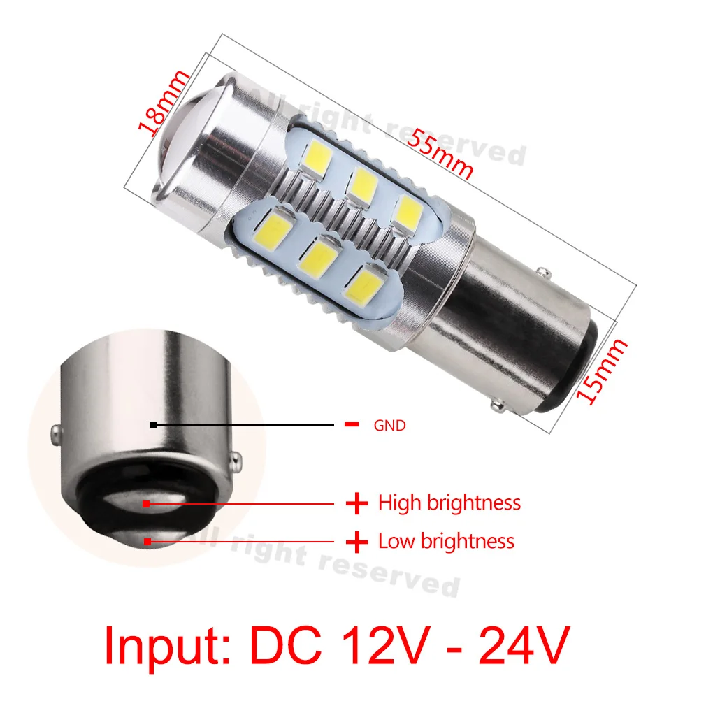 Автомобильные светодиодные лампы BAY15D 1157 12 SMD чип Samsung 5630 чипы высокой мощности 21/5