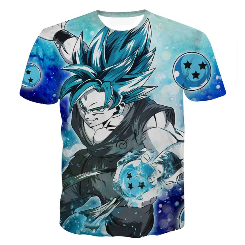 

Dragon Ball Z T-shirts Mens Summer T Shirt 3D Print Super Saiyan Son Goku Vegetto Vegeta Crystal Ball Star Dragonball Tops Tee