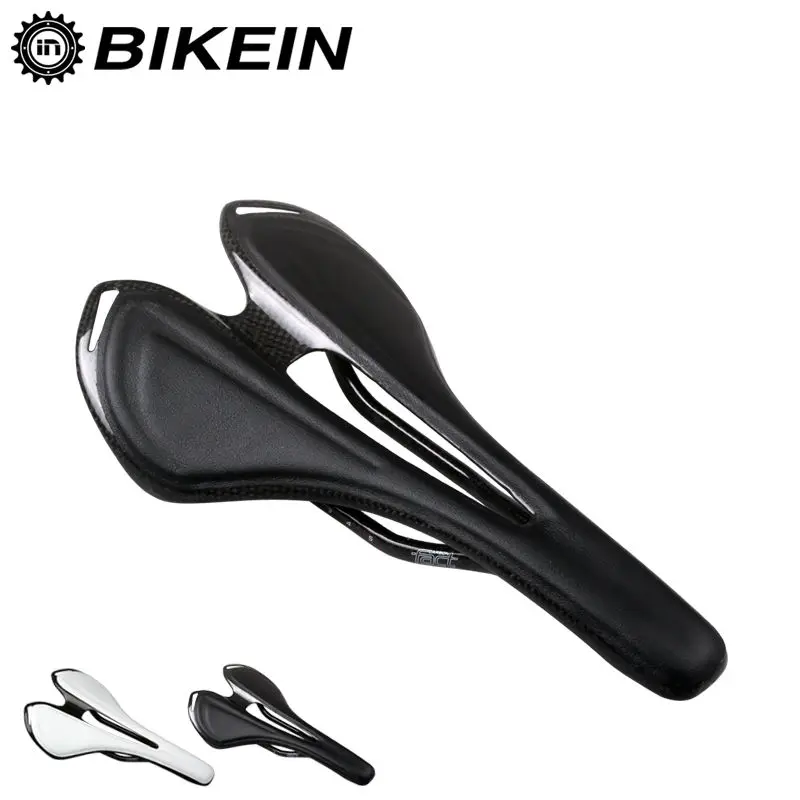 Bikein высокое качество 3 К Карбон + кожаный дорожный Велосипедное седло Велоспорт