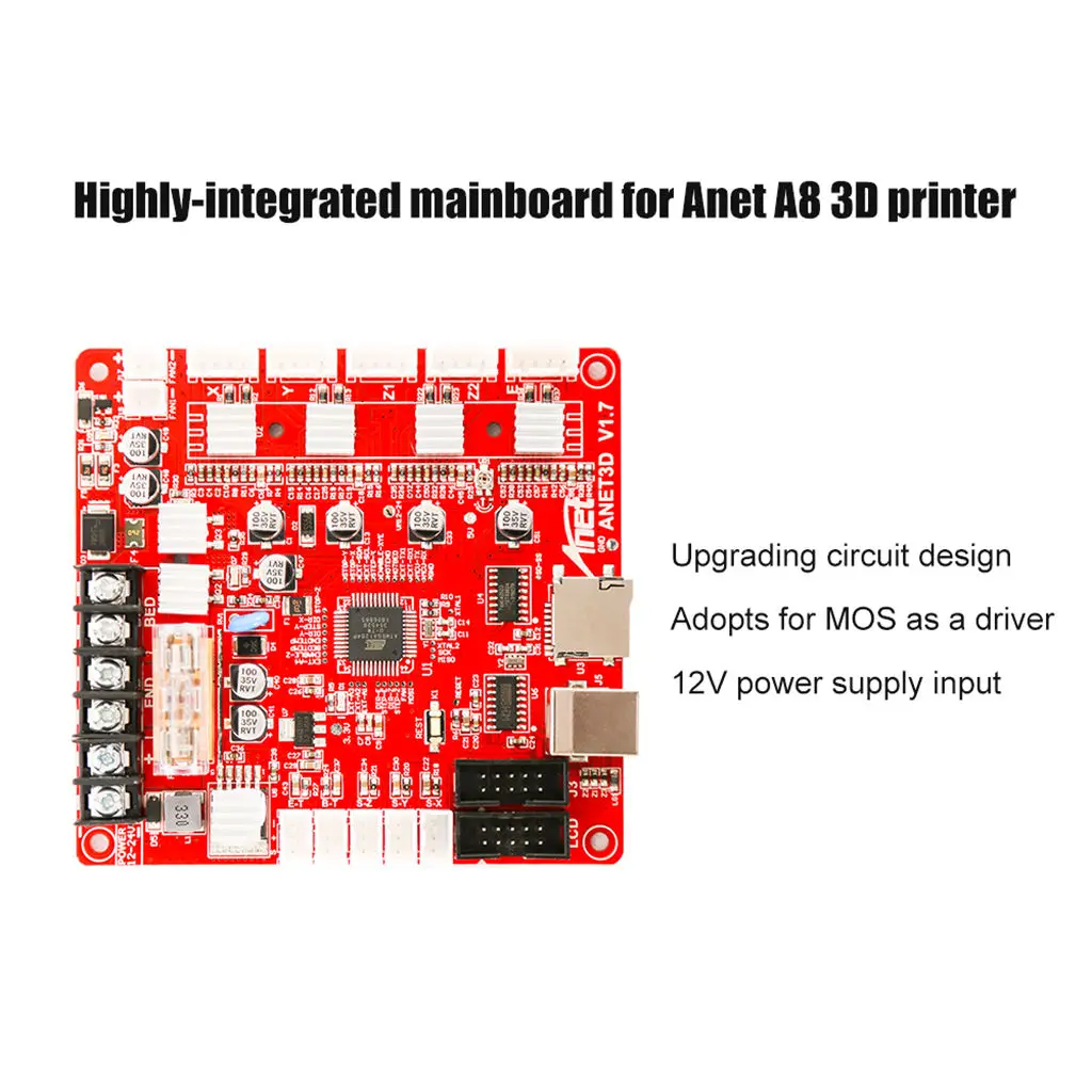 V1.7 плата управления материнская плата для Anet A8 Diy самостоятельная сборка 3D настольный принтер комплект