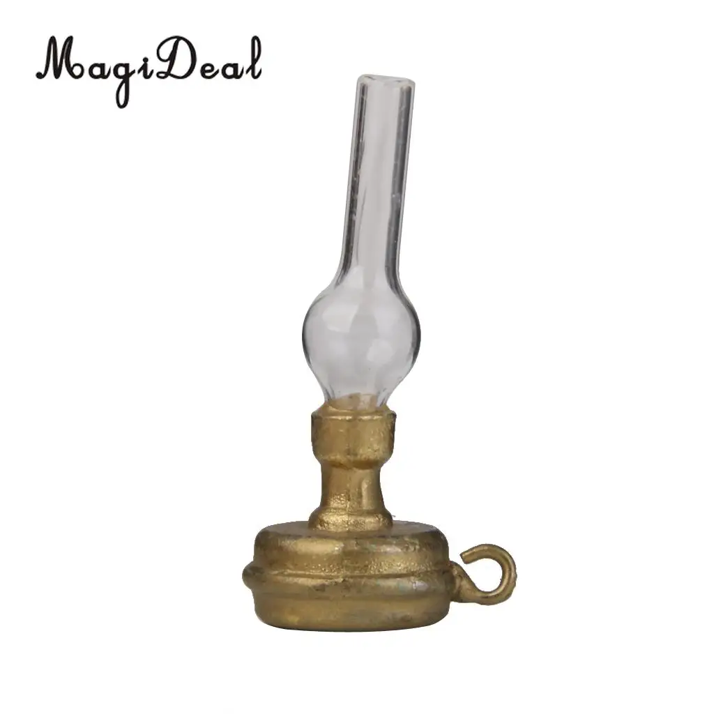 MagiDeal 1 шт. Металл 1/12 кукольный домик Миниатюрный старинный керосин лампа игрушка для гостиной спальни кухня Декор для ресторана подарок