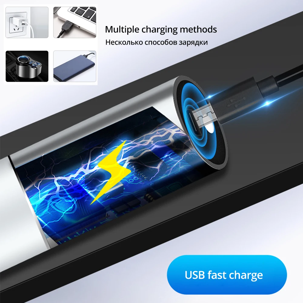 USB Перезаряжаемый простой Креативный светодиодный фонарик из алюминиевого