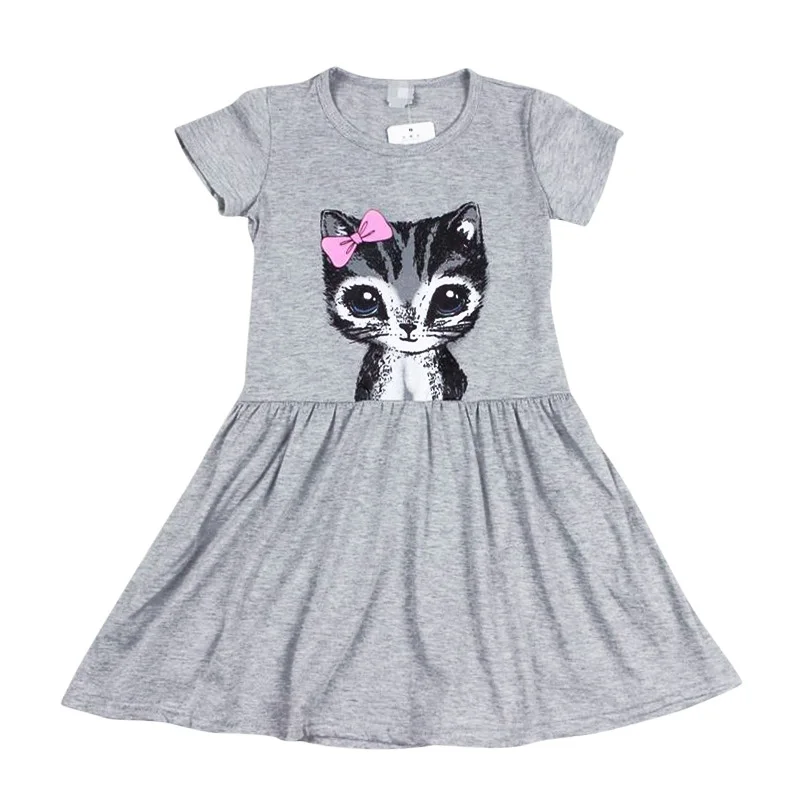 Buy Toddler Girls Shirt Dress Summer Kids Cat Print