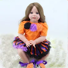 24inch Lifelike Soft Silicone Reborn Baby Dolls 60cm Handmade Silicone Reborn Princess Doll Gorls Toy Toddler Fridolin for Girls