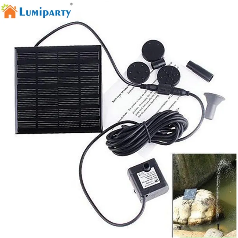 

LumiParty Solar Powered Fountain Water Pump, 1.2W 7V Energy-Saving Submersible Solar Water Pumps for Garden Pond Pool