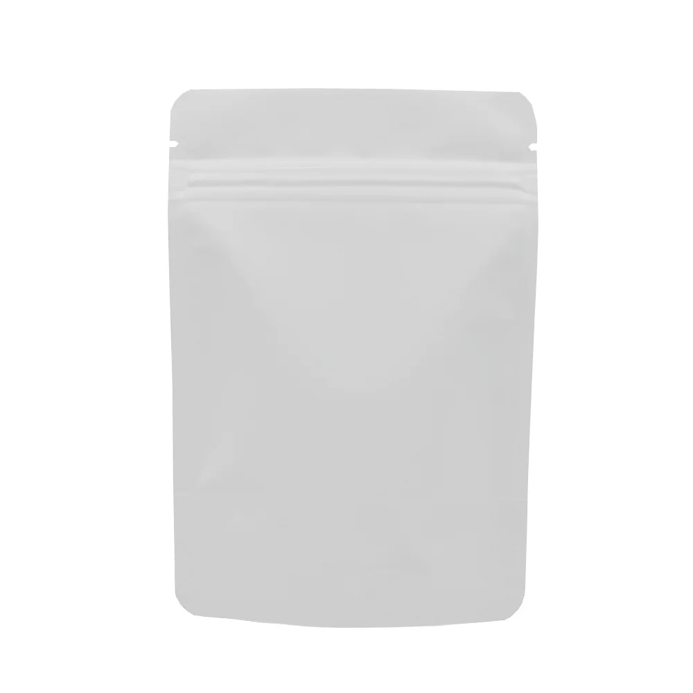 Various Sizes 50pcs Matte Green/ Blue/ Gold/ White/ Black Aluminum Foil Plastic Ziplock Packaging Bags Stand Up Zip Lock Pouches 4