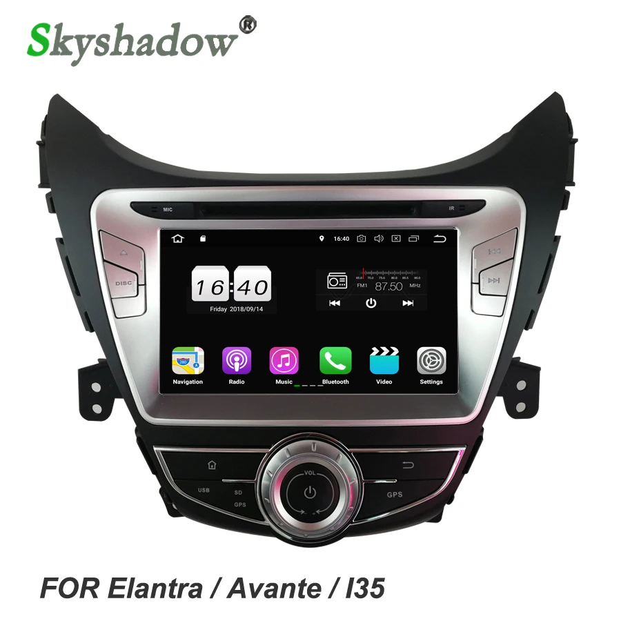 Clearance 8" Android 9.0 quad Core 2G RAM Car DVD Player GPS Glonass map RDS Radio wifi 4G BT For Hyundai Elantra Avante I35 2011 20122013 0