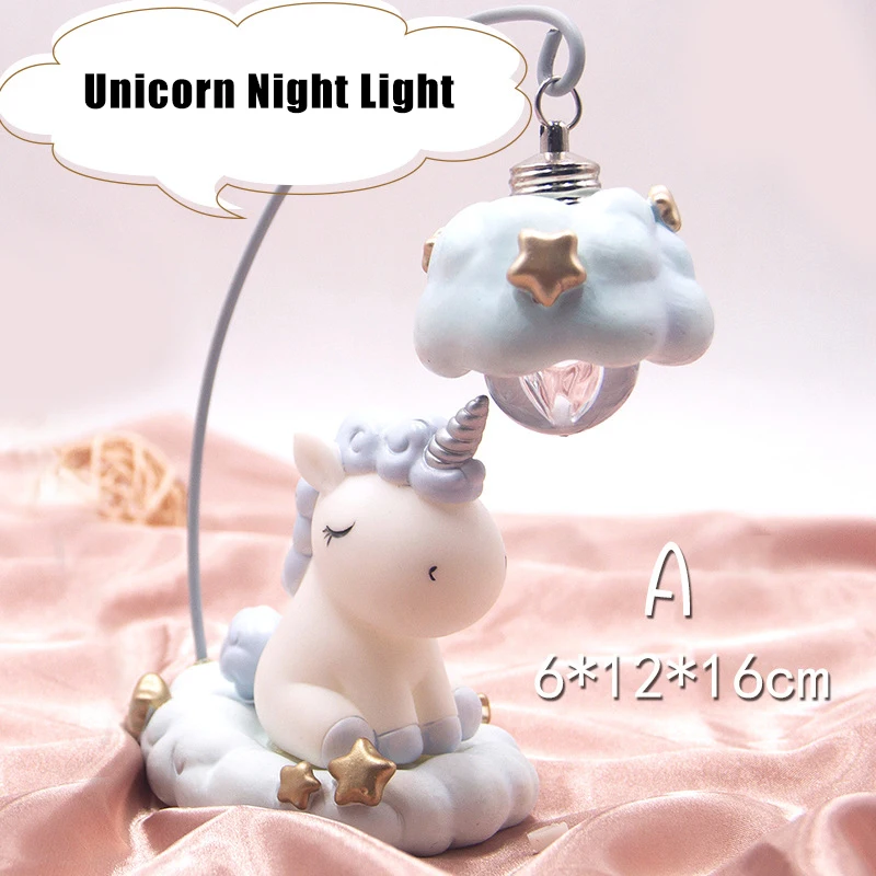 Cartoon Unicorn Lamp LED Night Light Luminaria Baby Nursery Night Lamp Unicorn Toy Dolls For Baby Kids Gift Home Decoration