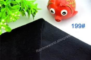 

199# black Super soft velvet fabric microfiber Fleece velboa hair height 2-3mm for DIY stuffed toy blanket pillows(10 pieces)