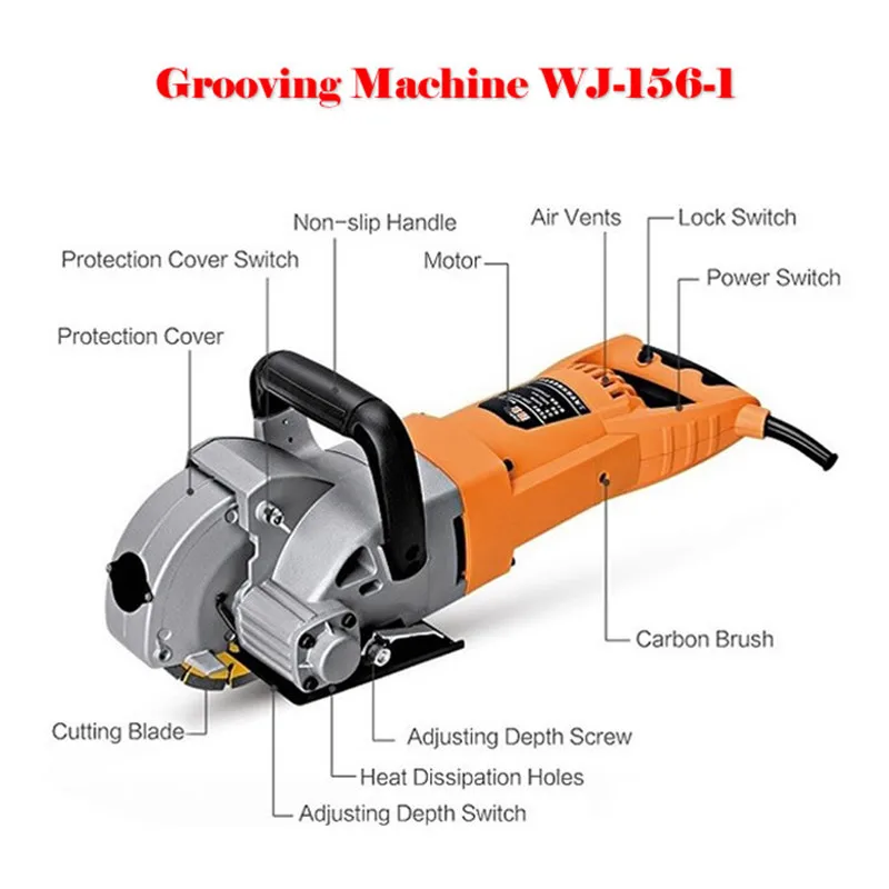 5200W WJ 156 1 Multifunction Wall Groove Cutting Machine Wall Groove