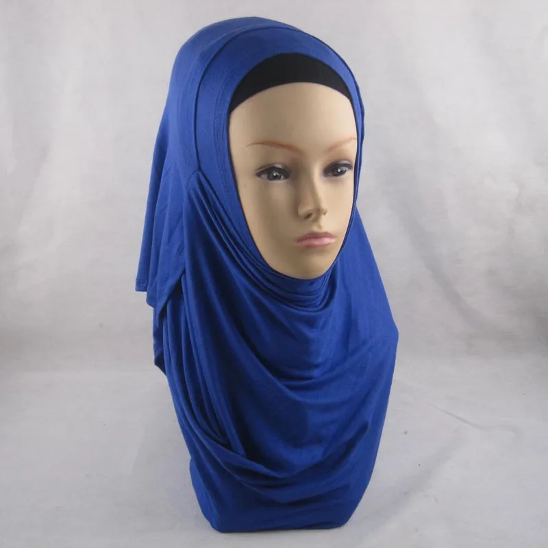 2 петли обычный хлопок Джерси мгновенных платки полное покрытие внутренние мусульманские хлопок хиджаб Исламская голову носить шляпу Хид PHTL001 - Цвет: color 10