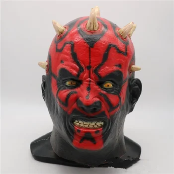 

Star Wars Movie Darth Maul Latex Mask Full Head Horror Halloween Head Mask For Adult Costume Party Cosplay Scary Fancy Dress