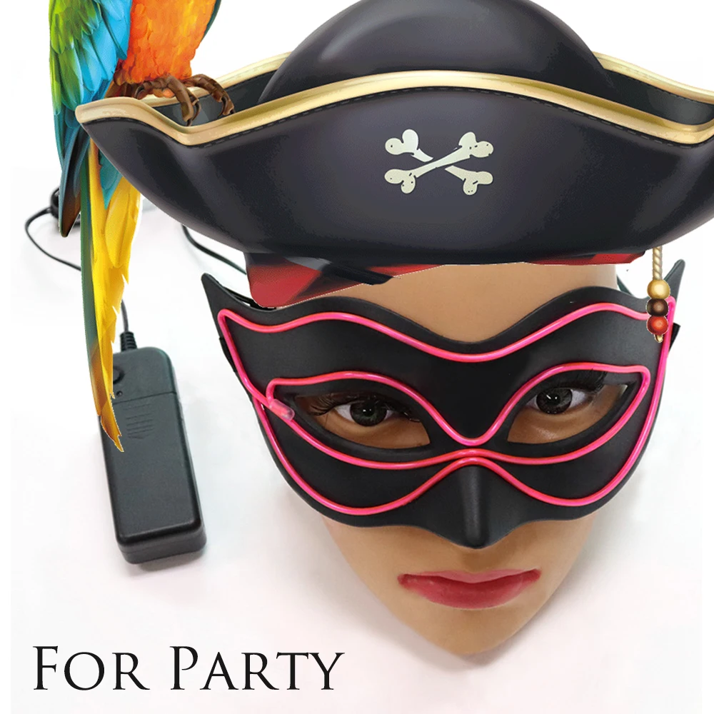 

Mysterious Princess Mask Birthday Holiday Lighting Attractive Led Neon Light Venice Mask Nighttime Wine Party Decor D25