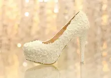 2016 Handmade High Heel Dress Shoes Bridal Wedding Dress Shoes Beautiful Platform Evening Dress Shoes Anniversary Party Shoes
