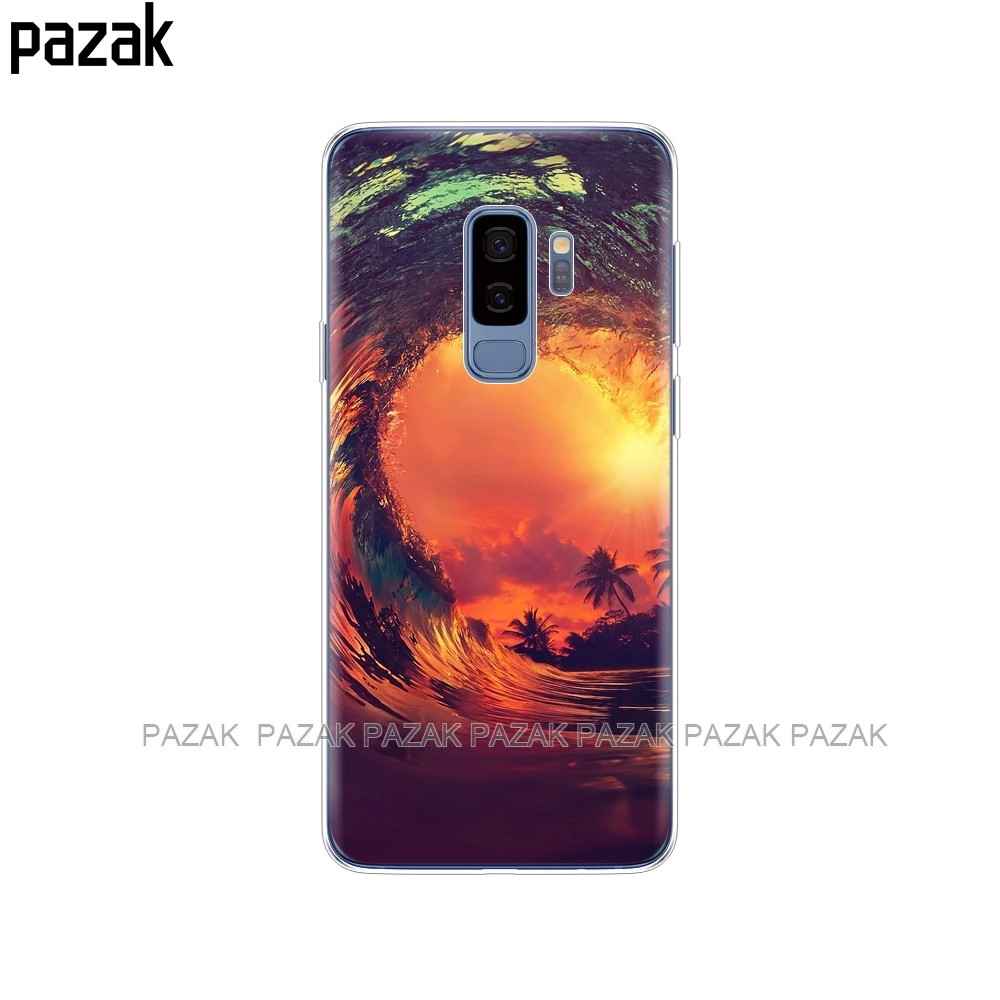Силиконовый чехол для Samsung Galaxy S9 S8 S7 S6 edge S5 S4 S3 PLUS телефона серфинг закат