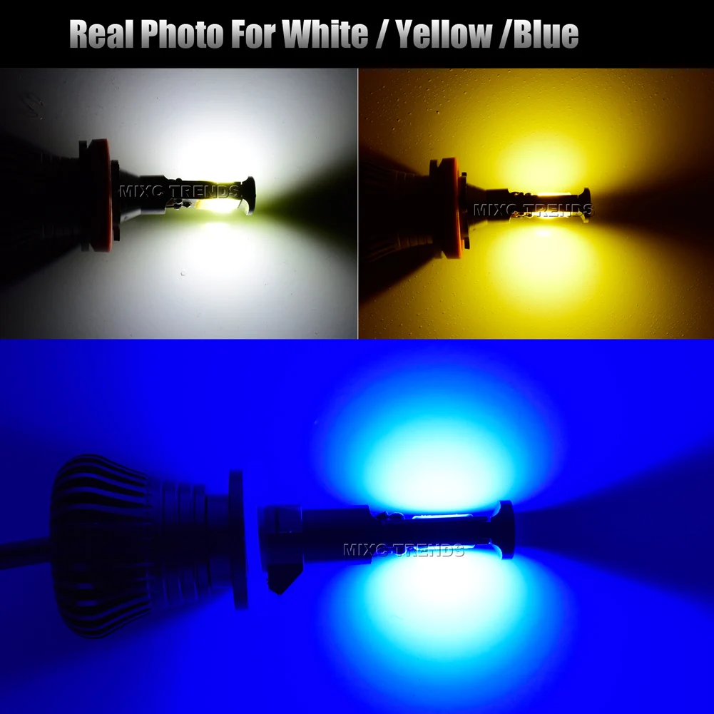 2 шт. мигающий светодиодный Противотуманные фары Дневные Фары Лампы 12V H1 H11 H8 H7 H3 9005 9006 HB3 HB4 880 881 вспышка COB светодиодный туман светильник лампы Белый цвет желтый, синий; размеры 34–43