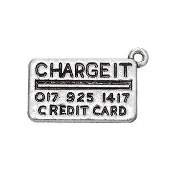 

my shape 20pcs Credit Card Engraved Change It Rectangle Charm Jewelry