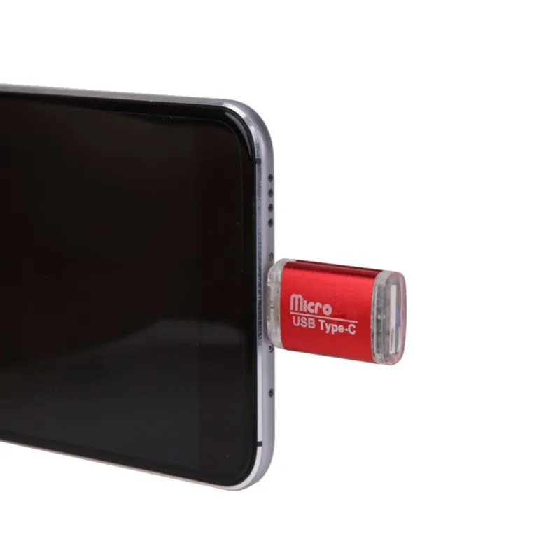 Мини Тип C USB 3,1 SD OTG адаптер TF Card Reader для сотового телефона plug and play алюминий сплав