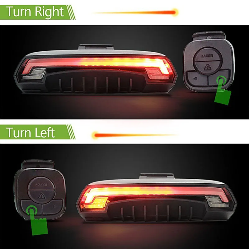 Велосипедный фонарь USB Перезаряжаемый стоп-сигнал Поворотная Предупреждение льная задняя подсветка Велоспорт умный беспроводной пульт дистанционного управления поворотник