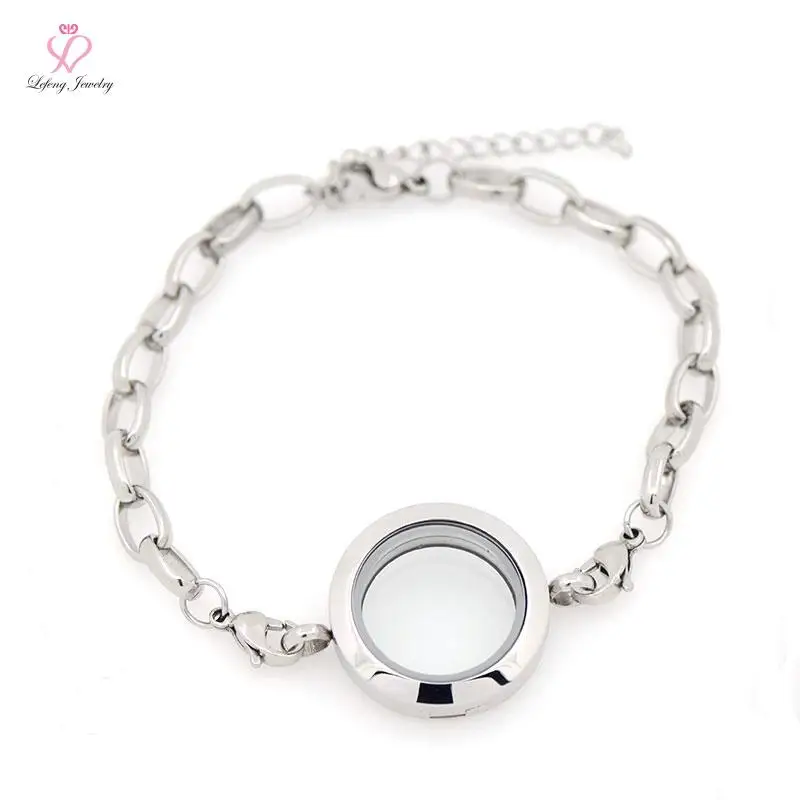 Fashion 7'' 8'' 35mm 316L Stainless Steel Silver Flat O Rolo Locket