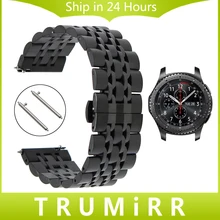 22mm Correa de Acero Inoxidable + Pernos de Liberación Rápida para Samsung S3 de Engranajes Classic Frontera Correa de Reloj Pulsera Enlace pulsera