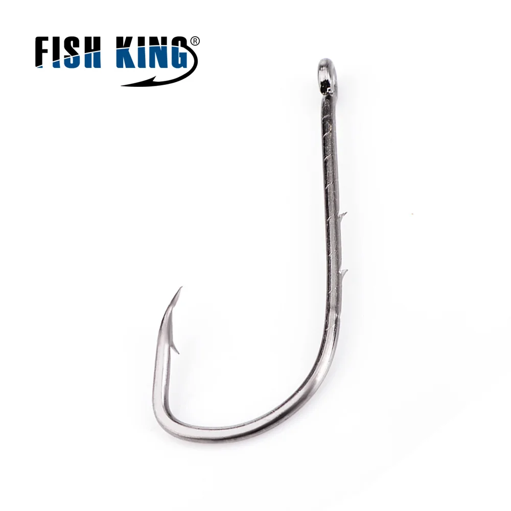 FISH KING рыболовный крючок 100 шт./лот 2 вида цветов с бородкой длинным хвостовиком 1 # 10