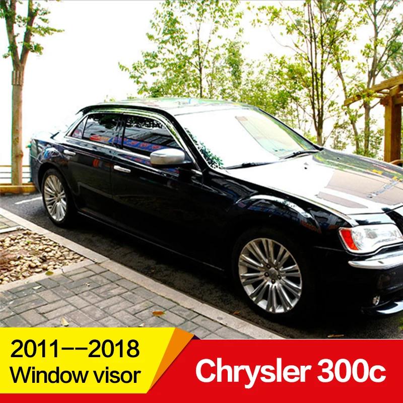 Использование для Chrysler 300c оконный козырек 2011- год гальванический боковой солнцезащитный Дождь Защита высокий блеск хромирование аксессуары