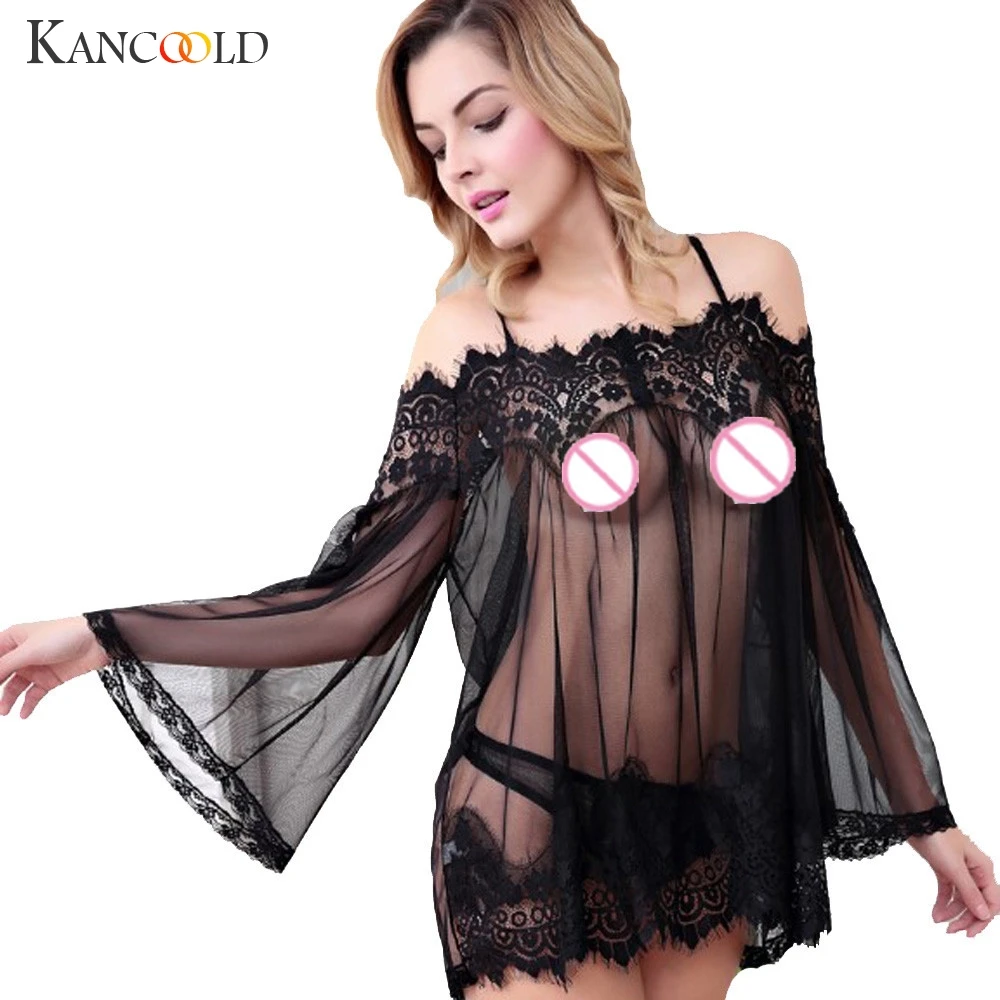 

Hotselling Sexy Lingerie Women See Through Underwear Babydoll Sleepwear Lace Bra Dress G-string Set Plus Size M-XXXXL Jy20