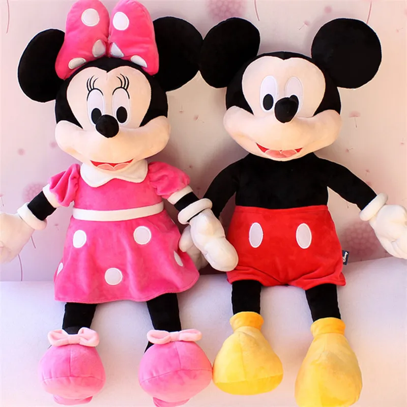 2pcs/lot 40cm Super Kawaii Mickey Mouse and Minnie Mouse Plush Cartoon Soft Figure Toys Stuffed Dolls Christmas Gift For Kids