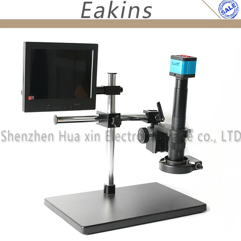 

21MP HDMI HD USB Digital Industry Video Microscope Camera Set+Big Boom Stand Universal bracket +300X C-MOUNT Lens+56 LED Light