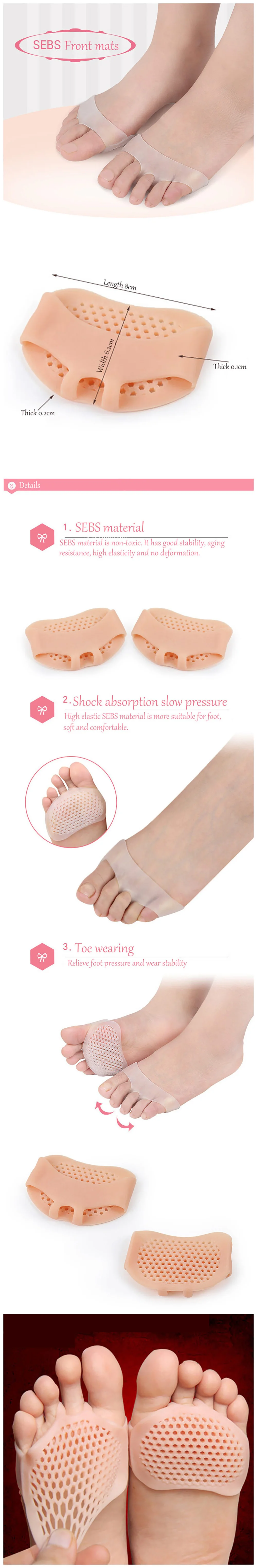 Forefoot Front Pads Elastic PU High Heel Shoe Half Insoles Cushion Pad O3