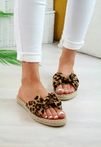 

ADISPUTENT Fashion Slippers Women Slides Summer Bow Summer Sandals Slipper Indoor Outdoor Linen -flops Beach Female Floral Shoes