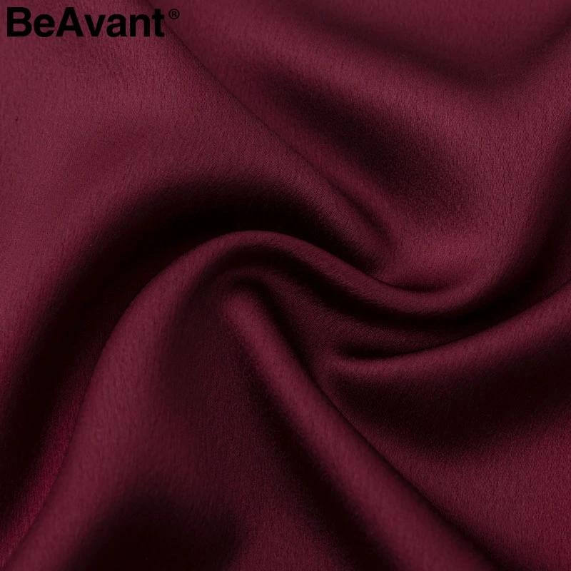 BeAvant Elegant ruffle satin causal dress autumn 2018 Split flare sleeve midi wrap dress V neck streetwear women dress vestidos BeAvant Elegant ruffle satin causal dress autumn 2018 Split flare sleeve midi wrap dress V neck streetwear women dress vestidos