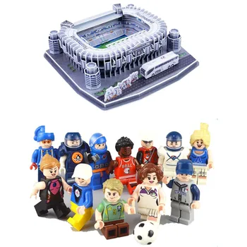 

Classic Jigsaw DIY Puzzle Architecture Santiago Bernabeu Football Stadiums Club Brick Toys Scale Models Sets Building Paper