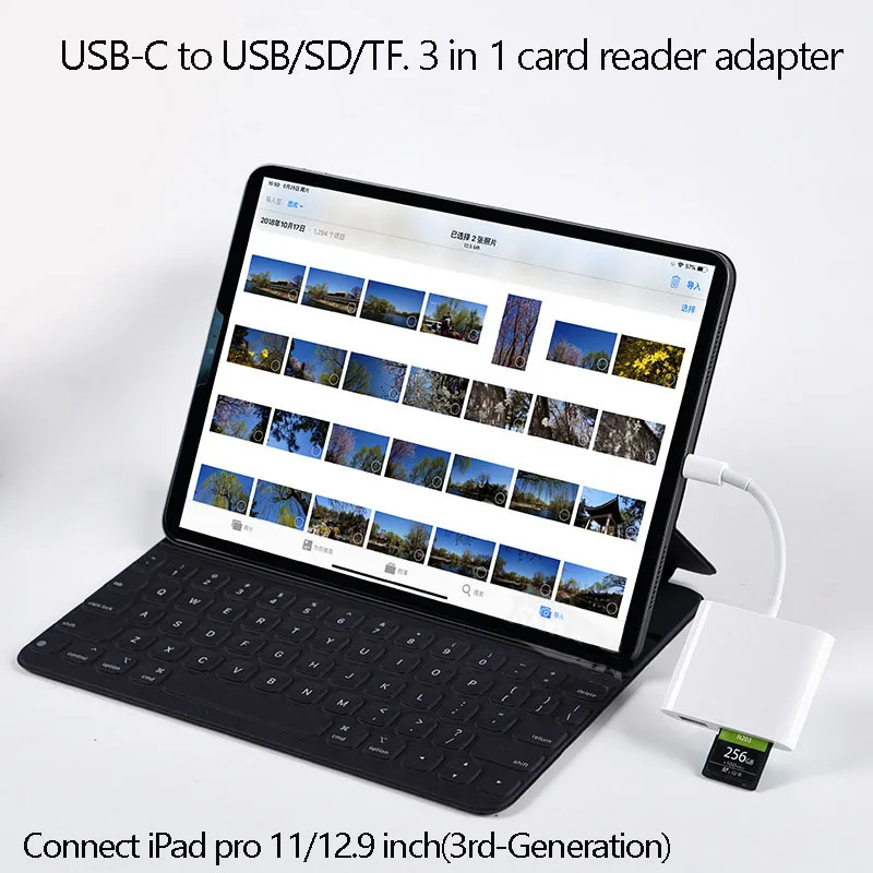 OTG USB C до 3,0 USB адаптер для камеры type c к SD TF кард-ридер конвертер комплект кабель для iPad Pro Android мобильный телефон ноутбук