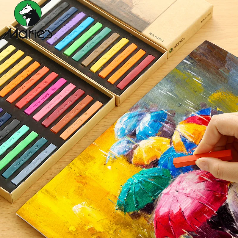 Download Marie's Painting Crayons Soft Pastel 12/24/36/48 Colors/Set Art Drawing Set Chalk Color Crayon ...