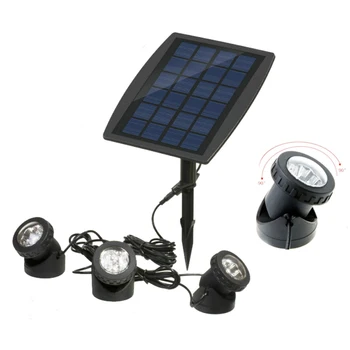 

Solar Powered 3 in 1 18 LED Garden Lamp Solar Power IP68 Waterproof Submersible Spotlight LED Landscape Path Light