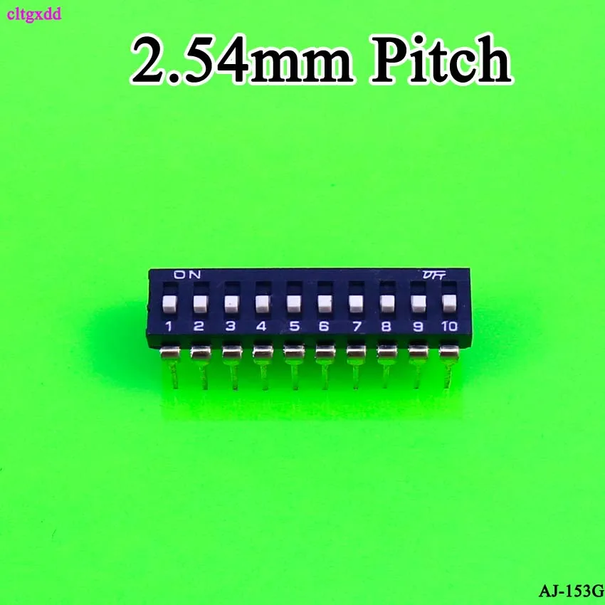 Cltgxdd Slide type Switch Module 2 3 4 5 6 8 10 PIN 2,54 мм позиционный способ DIP Pitch тумблер черный Щелчковый выключатель переключатель - Цвет: 10Pin