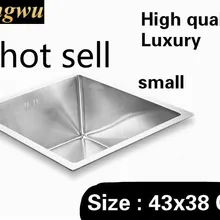 Квартира Роскошные мыть овощи Кухня ручная раковина одинарная мойка общий 304 нержавеющая сталь маленький 430x380 мм