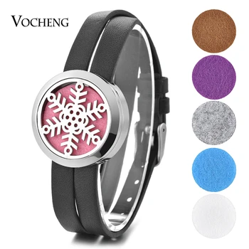 

10pcs/lot 316L Stainless Steel Essential Oil Diffuser Locket Bracelet 30mm Christmas Twist Open with Oil Pads VA-281*10