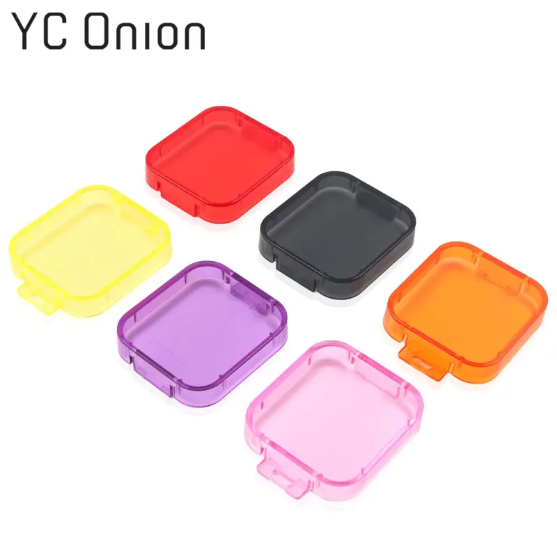 

6 Colors Dive Filter Kit Yellow Red Purple Orange Pink Gray Lens Filter for Gopro Hero 5 6 7 Black Go pro Accessories