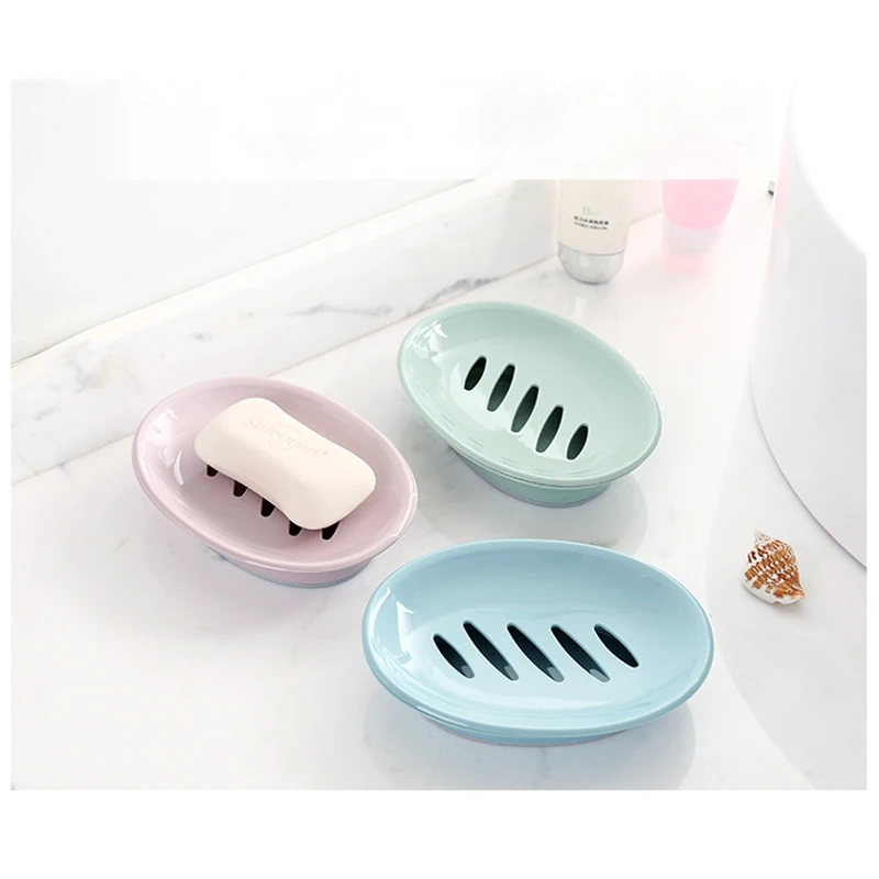 Plastic Soap Dish Soap Case Container Holder Accessories for Bathroom Plastic Containers with Drain Bathroom Gadgets Jaboneras