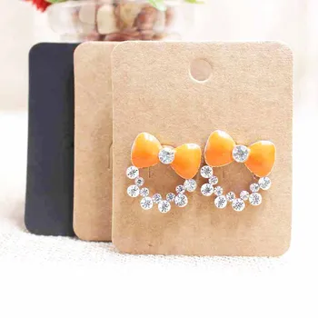 

Zerong hanger earring tag card ,6*5cm kraft/black stud earring package & display hang tag card 100pcs custom logo cost extra