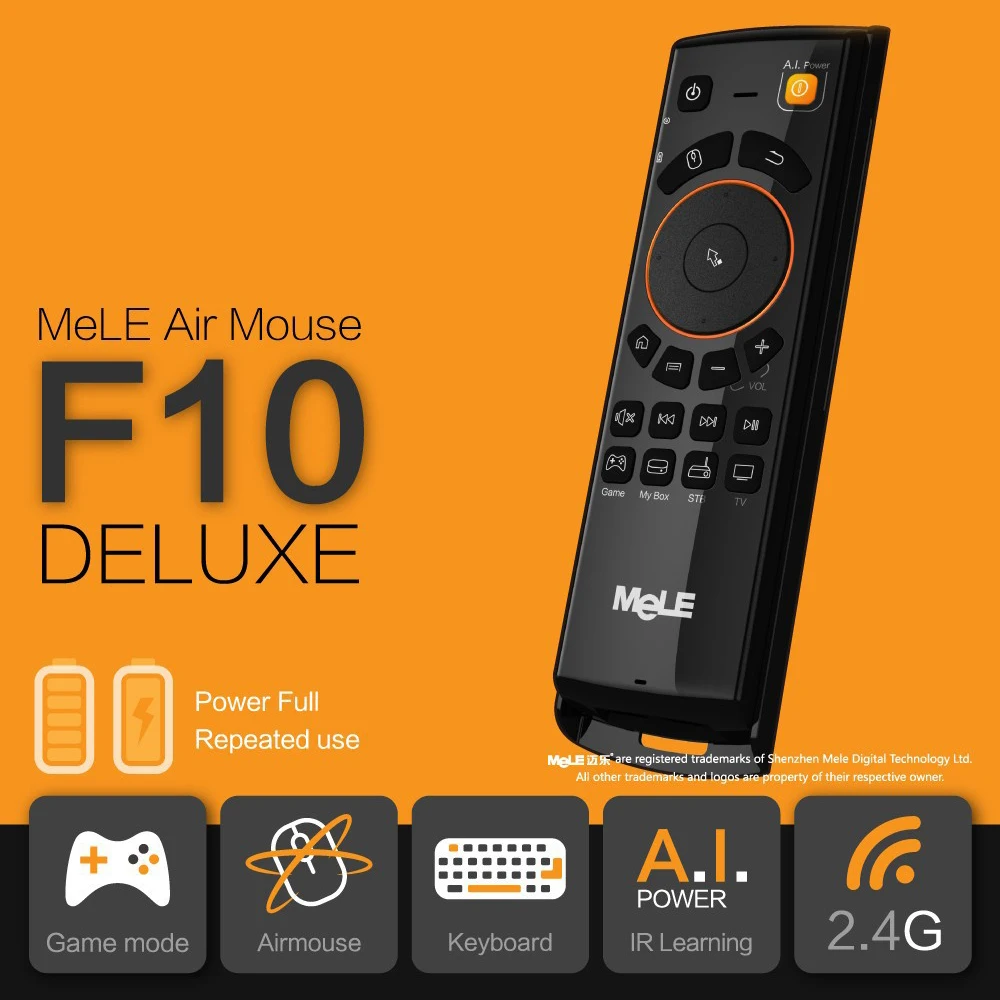 

MeLE F10 Deluxe 2.4GHz Wireless Gaming Keyboards Fly Air Mouse Upgraded Version Remote Control for Smart Android Mini PC TV Box