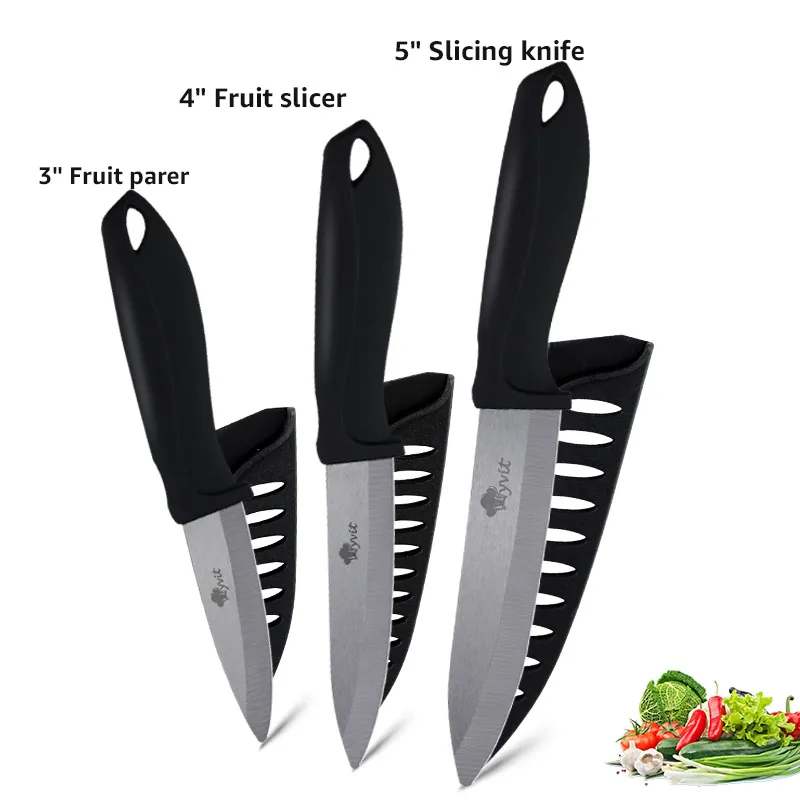 345 knife set Myvit 6 дюймов Керамический нож черное лезвие Эргономичная ручка кухонный нож для очистки фруктов подарок нож японский сашими инструменты для приготовления пищи - Цвет: 345 knife set