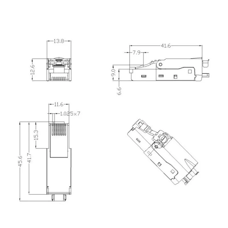 Горячая Распродажа! 2 шт. CAT7 экранированная Хрустальная головка FTP RJ45 разъем