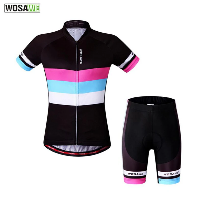 

WOSAWE Summer Cycling Set Women Breathable Bicycle Jersey Quick Dry Bike Shorts Pant MTB Bicycle Clothes Ciclismo Sportswear Set